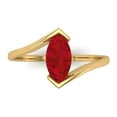 thumbnail image 1 of Solitaire Engagement Ring for Women - 2ct Simulated Ruby in 14K Yellow Gold Promise Ring, 1 of 6