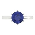 thumbnail image 1 of Solitaire Engagement Ring for Women - 2ct Simulated Tanzanite in 14K White Gold Promise Ring, 1 of 6