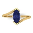 thumbnail image 1 of Solitaire Engagement Ring for Women - 2ct Simulated Tanzanite in 14K Yellow Gold Promise Ring, 1 of 6