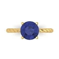 thumbnail image 1 of Solitaire Engagement Ring for Women - 2ct Simulated Tanzanite in 14K Yellow Gold Promise Ring, 1 of 6