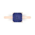 thumbnail image 1 of Solitaire Engagement Ring for Women - 2ct Simulated Tanzanite in 18K Rose Gold Promise Ring, 1 of 6