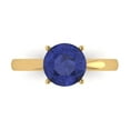 thumbnail image 1 of Solitaire Engagement Ring for Women - 2ct Simulated Tanzanite in 18K Yellow Gold Promise Ring, 1 of 6