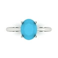 thumbnail image 1 of Solitaire Engagement Ring for Women - 2ct Simulated Turquoise in 14K White Gold Promise Ring, 1 of 6