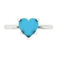 thumbnail image 1 of Solitaire Engagement Ring for Women - 2ct Simulated Turquoise in 14K White Gold Promise Ring, 1 of 8