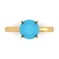 thumbnail image 1 of Solitaire Engagement Ring for Women - 2ct Simulated Turquoise in 14K Yellow Gold Promise Ring, 1 of 8