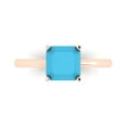 thumbnail image 1 of Solitaire Engagement Ring for Women - 2ct Simulated Turquoise in 18K Rose Gold Promise Ring, 1 of 6