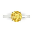 thumbnail image 1 of Solitaire Engagement Ring for Women - 2ct Simulated Yellow Diamond in 14K White Gold Promise Ring, 1 of 8