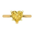 thumbnail image 1 of Solitaire Engagement Ring for Women - 2ct Simulated Yellow Diamond in 14K Yellow Gold Promise Ring, 1 of 6
