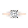 thumbnail image 1 of Solitaire Engagement Ring for Women - 2ct White Sapphire in 14K Rose Gold Promise Ring, 1 of 7
