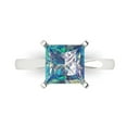 thumbnail image 1 of Solitaire Engagement Ring for Women - 3ct Blue Moissanite in 14K White Gold Promise Ring, 1 of 7