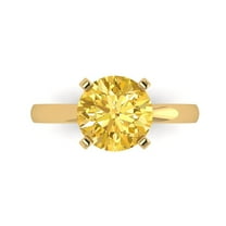 Solitaire Engagement Ring for Women - 3ct Natural Citrine in 18K Yellow Gold Promise Ring