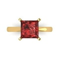 thumbnail image 1 of Solitaire Engagement Ring for Women - 3ct Natural Garnet in 14K Yellow Gold Promise Ring, 1 of 8