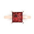 thumbnail image 1 of Solitaire Engagement Ring for Women - 3ct Natural Garnet in 18K Rose Gold Promise Ring, 1 of 6