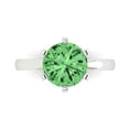 thumbnail image 1 of Solitaire Engagement Ring for Women - 3ct Simulated Green Diamond in 18K White Gold Promise Ring, 1 of 6