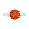thumbnail image 1 of Solitaire Engagement Ring for Women - 3ct Simulated Red Diamond in 14K White Gold Promise Ring, 1 of 6