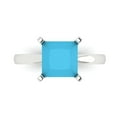 thumbnail image 1 of Solitaire Engagement Ring for Women - 3ct Simulated Turquoise in 14K White Gold Promise Ring, 1 of 8