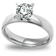 thumbnail image 1 of 4mm Gold Stainless Steel Women Engagement Ring Ginger Lyne Collection, 1 of 6