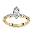 thumbnail image 1 of Solitaire Engagement Ring for Women | Center 10x5mm Marquise Cut Lab Cerated Moissanite Promise Ring in 10K Solid Yellow Gold , Ring Size 8.5, 1 of 6