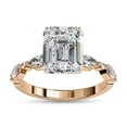 thumbnail image 1 of Solitaire Engagement Rings For Women | Center 8.5x6.5mm Emerald Cut Lab Created Moissanite Promise Rings in 14K Solid Rose Gold Jewelry Gift for Her, Ring Size 6, 1 of 6