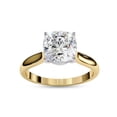 thumbnail image 1 of AFFY Solitaire Engagement Rings For Women 8MM Cushion Cut Lab Created Moissanite 4-Prong Solitaire Engagement Promise Rings in 14k Yellow Gold Over Sterling Silver, Ring Size 8, 1 of 6