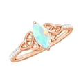 thumbnail image 1 of Rosec Jewels Real Ethiopian Opal Promise Ring with Diamond - Celtic Knot Ring - AAA Grade - Ready to Gift for Valentines Day, 14K Rose Gold, US 3.00, 1 of 8