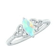 thumbnail image 1 of Rosec Jewels Real Ethiopian Opal Promise Ring with Diamond - Celtic Knot Ring - AAA Grade - Ready to Gift for Valentines Day, 925 Sterling Silver, US 3.50, 1 of 8