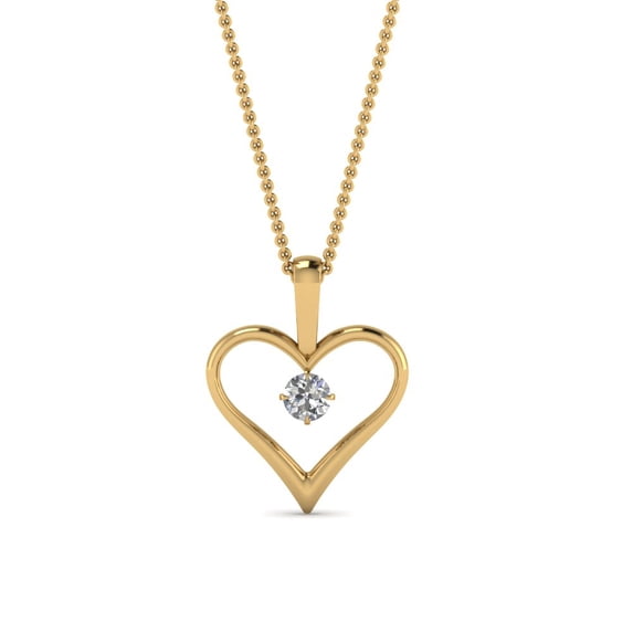 Solitaire Heart Pendant - Fascinating Diamonds