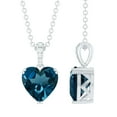 thumbnail image 1 of Rosec Jewels Solitaire Heart Shape London Blue Topaz Pendant with Diamond Bail (8 mm), 18K White Gold, 1 of 8
