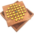 thumbnail image 1 of Solitaire Hexagon 37 Pegs - Strategy Wooden Game, 1 of 2