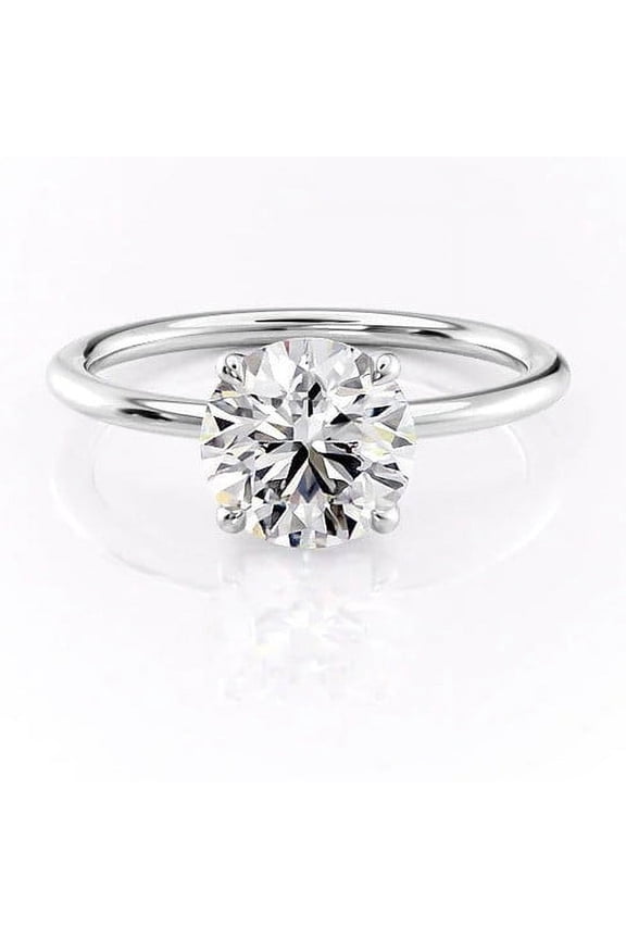 2.00Ct Round Moissanite Diamond Solitaire Engagement Ring 14K Gold