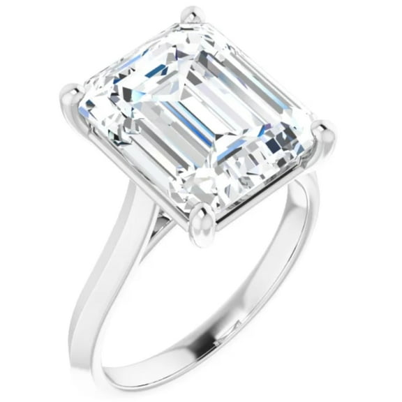 Solitaire Lab Grown Diamond Engagement Ring Emerald Cut 3 Ct.