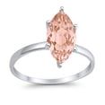 thumbnail image 1 of Solitaire Marquise Ring Morganite CZ 925 Sterling Silver Size 5, 1 of 7