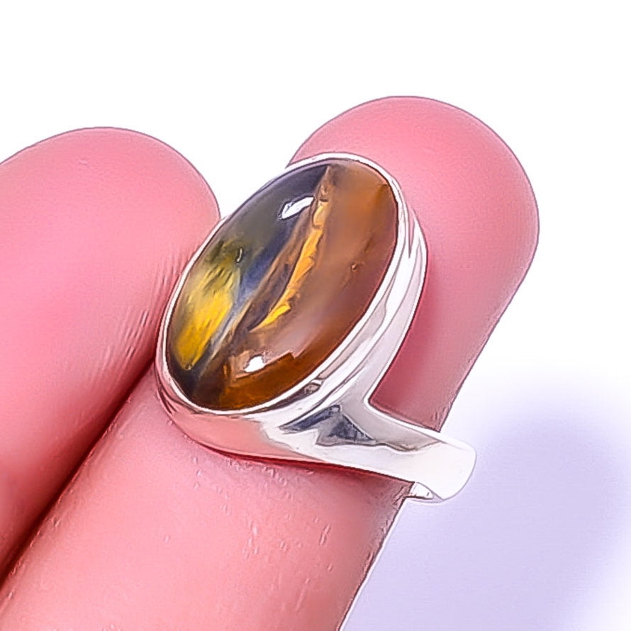 ZAM GEMS Solitaire Marra Mamba Jasper Gemstone 925 Sterling Silver Handmade Jewelry Ring s.8.5 A15, Gemstone Jewelry, Birthday Gift, Beautiful Jewelry For Woma