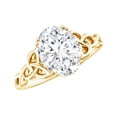 thumbnail image 1 of Rosec Jewels Certified Moissanite Oval Engagement Ring 2 Ct - Celtic Knot Ring - 7X9 mm - D-VS1 Quality, 14K Yellow Gold, US 9.50, 1 of 7