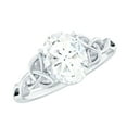 thumbnail image 1 of Rosec Jewels Certified Moissanite Oval Engagement Ring 2 Ct - Celtic Knot Ring - 7X9 mm - D-VS1 Quality, 18K White Gold, US 4.00, 1 of 7
