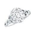 thumbnail image 1 of Rosec Jewels Certified Moissanite Oval Engagement Ring 2 Ct - Celtic Knot Ring - 7X9 mm - D-VS1 Quality, 925 Sterling Silver, US 4.00, 1 of 7