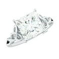 thumbnail image 1 of Rosec Jewels Moissanite Princess Cut Ring for Engagement - Celtic Knot Ring - 8 mm - 3 Carat - D-VS1 Quality, 18K White Gold, US 11.50, 1 of 7