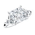 thumbnail image 1 of Rosec Jewels Moissanite Princess Cut Ring for Engagement - Celtic Knot Ring - 8 mm - 3 Carat - D-VS1 Quality, 925 Sterling Silver, US 4.00, 1 of 7