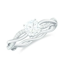 Rosec Jewels Solitaire Moissanite Crossover Engagement Ring for Women (1.25 CT, D-VS1 Grade), 925 Sterling Silver, US 4.00