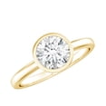 thumbnail image 1 of Rosec Jewels Certified Moissanite Round Engagement Ring 1 Ct - Bezel Set Ring Solitaire 7 mm - D-V1 Quality, 14K Yellow Gold, US 10.50, 1 of 8