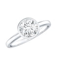 thumbnail image 1 of Rosec Jewels Certified Moissanite Round Engagement Ring 1 Ct - Bezel Set Ring Solitaire 7 mm - D-V1 Quality, 925 Sterling Silver, US 4.00, 1 of 8