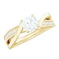 thumbnail image 1 of Rosec Jewels Moissanite Infinity Engagement Ring for Women (1 Carat, 6 mm, D-VS1 Grade) - with Jewelry Box, 10K Yellow Gold, US 3.50, 1 of 7