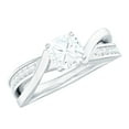 thumbnail image 1 of Rosec Jewels Moissanite Infinity Engagement Ring for Women (1 Carat, 6 mm, D-VS1 Grade) - with Jewelry Box, 18K White Gold, US 7.00, 1 of 7