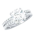 thumbnail image 1 of Rosec Jewels Moissanite Wedding Engagement Ring Set - 3 Carat Engagement Ring with Enhancer - D-VS1 Grade, 925 Sterling Silver, US 4.00, 1 of 9