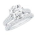 thumbnail image 1 of Rosec Jewels Solitaire Moissanite Wedding Ring Set for Women, Stackable Ring Set (3.75 CT), 14K White Gold, US 6.50, 1 of 8