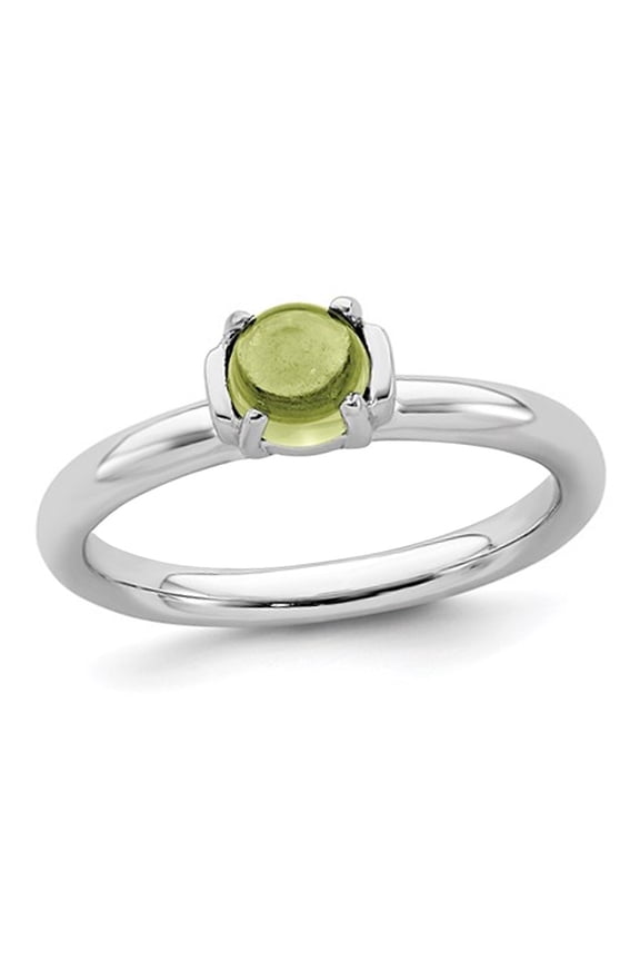 Solitaire Peridot Ring 1/2 Carat (ctw) in Sterling Silver
