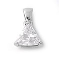 thumbnail image 1 of Solitaire Plain Triangle Pendant Clear Cubic Zirconia .925 Sterling Silver Charm Jewelry Female, 1 of 3