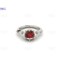 thumbnail image 1 of Solitaire Round 6 MM Red Garnet Gemstone 925 Sterling Silver Women's Birthstone Stacking Ring Jewelry, 1 of 2