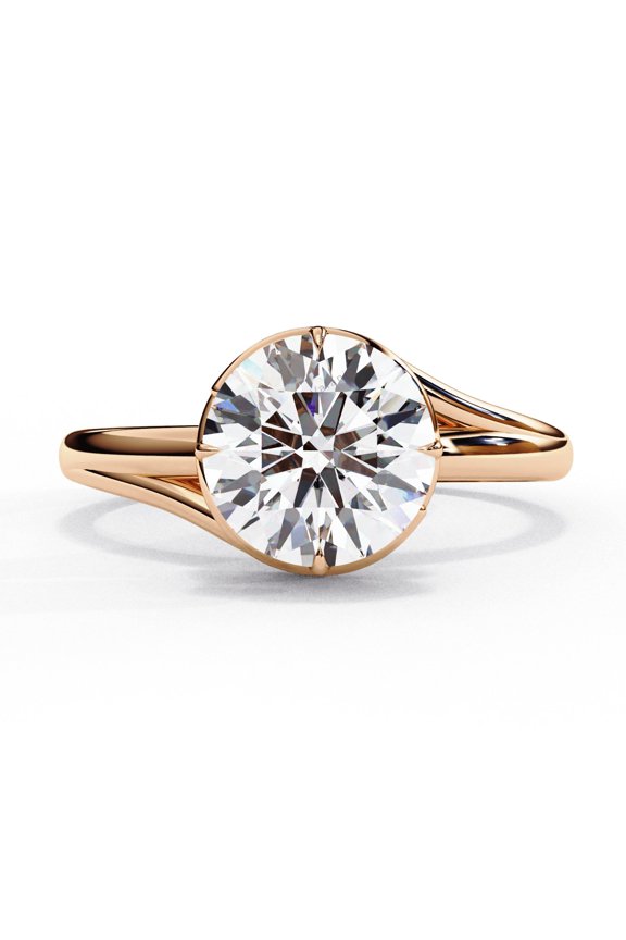 Solitaire Round Cut Ring Lab Grown CVD Diamond 14K Clarity-VVS2 Color-F IGI