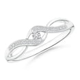 thumbnail image 1 of Solitaire Round Diamond Infinity Promise Ring in 14K White Gold (Weight: 0.04ctwt), 1 of 4